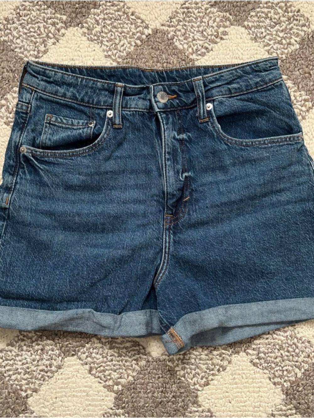H&M Classic Dark Blue Denim Women's Shorts